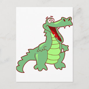 Permanente Cartoon Alligator Briefkaart
