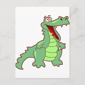 Permanente Cartoon Alligator Briefkaart