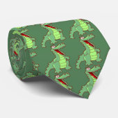 Permanente Cartoon Alligator Stropdas (Opgerold)