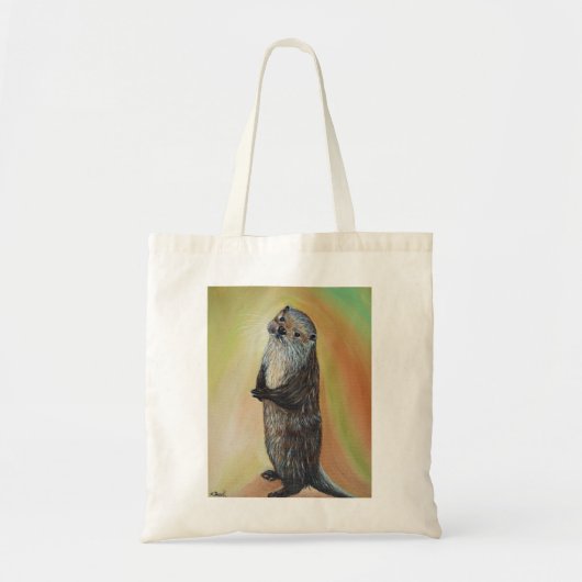 Permanente Otter Painting Tote Bag (Voorkant)