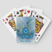 Permanente Ovations Abstract Blue Fractal Art Name Pokerkaarten (Achterkant)
