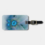 Permanente Ovations, Abstract Blue Turquoise Fract Bagagelabel (Voorkant horizontaal)