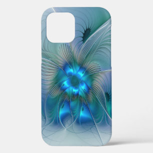Permanente Ovations, Abstract Blue Turquoise Fract iPhone 12 Pro Hoesje