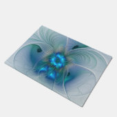 Permanente Ovations, Abstract Blue Turquoise Fract Deurmat (Schuin)