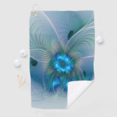 Permanente Ovations, Abstract Blue Turquoise Fract Golfhanddoek (Insitu)