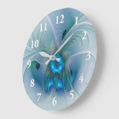 Permanente Ovations, Abstract Blue Turquoise Fract Grote Klok (Hoek)