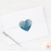 Permanente Ovations, Abstract Blue Turquoise Fract Hart Sticker (Envelop)