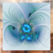 Permanente Ovations, Abstract Blue Turquoise Fract Raamsticker (Vel 2)
