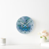 Permanente Ovations, Abstract Blue Turquoise Fract Ronde Klok (Huis)