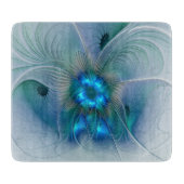 Permanente Ovations, Abstract Blue Turquoise Fract Snijplank (Voorkant)