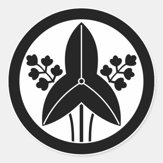 Permanente pijlpunt in cirkel ronde sticker (Voorkant)