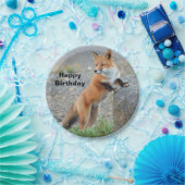 Permanente Red Fox Birthday Papieren Bordje (Feest)