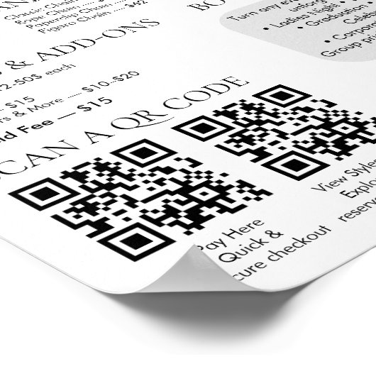Permanente sieraden Weergave Prijslijst QR code Me Poster (Hoek)