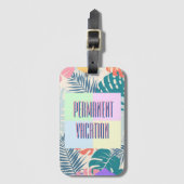 Permanente vakantie tropische jaren '80 stijl bagagelabel (Voorkant (verticaal))