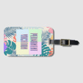 Permanente vakantie tropische jaren '80 stijl bagagelabel (Voorkant (horizontaal))