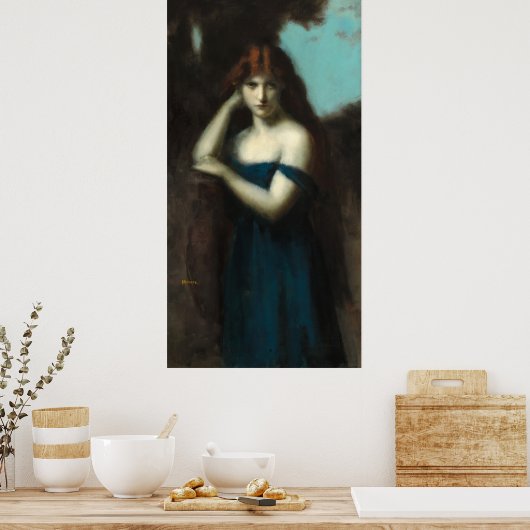 Permanente vrouw - Jean-Jacques Henner Fine Art Poster (Keuken)