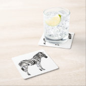 Permanente Zebra Vierkante Kartonnen Onderzetter (Insitu)
