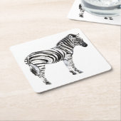 Permanente Zebra Vierkante Kartonnen Onderzetter (Schuin)