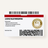 Permis de conduire du Père Noël Badge de Noël (Dos)