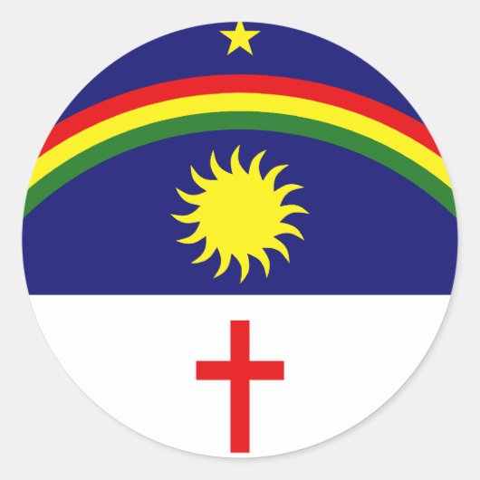 Pernambuco, vlag van Brazilië Ronde Sticker (Voorkant)