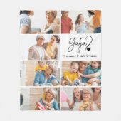 Peronalized 7 Photo Yaya Minimalist Line Art Fleece Deken (Voorkant)
