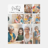 Peronalized 8 Photo Best Nonna Ever Minimalist Fleece Deken (Voorkant)