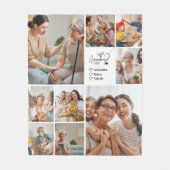 Peronalized 9 Photo Best Grandma Ever Minimalist Fleece Deken (Voorkant)