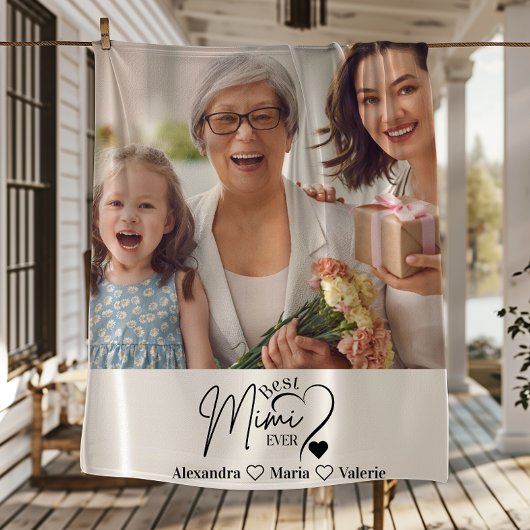 Peronalized Photo Best Mimi Ever Minimalist Fleece Deken