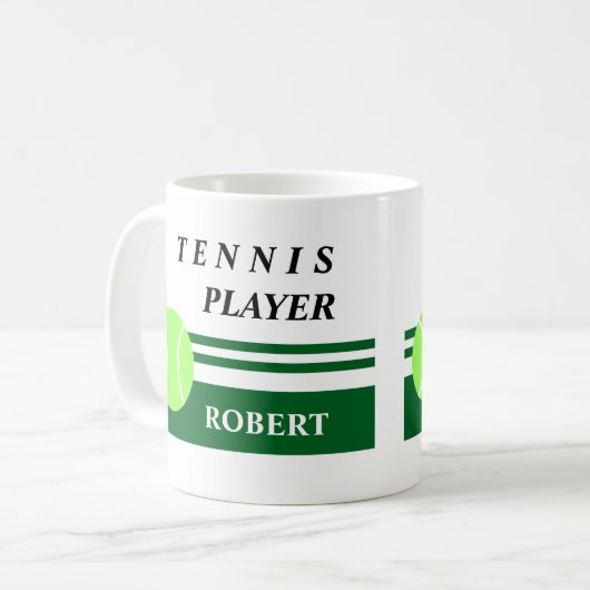 Peronalized Tennis Coffee Mug (Devant gauche)
