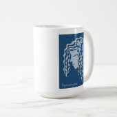 Perpeteful Woman Blue Turquoise Line Art Mug (Devant droit)