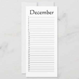 Perpetual Calendar December