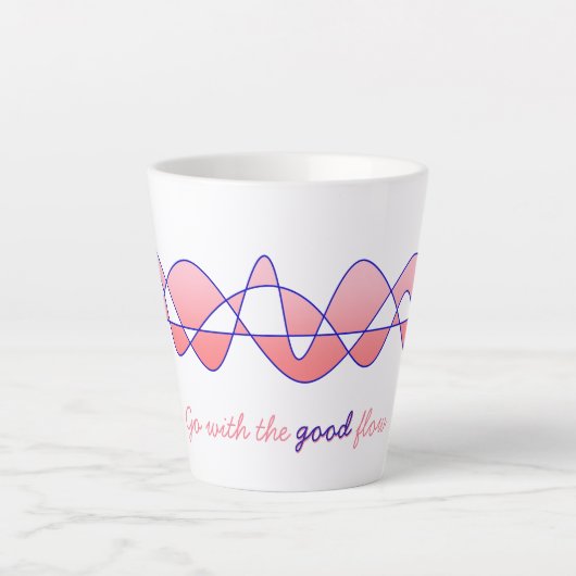 Perpetual "Go with the good flow" Roze indigoo Latte Mok (Voorkant)