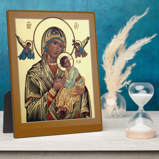 Perpetual Help Moeder God Icon Plaque Fotoplaat (Zijkant)