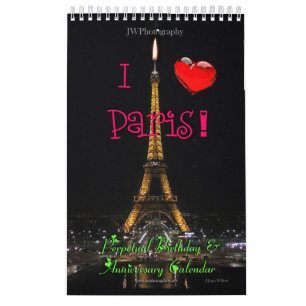 Perpetual Paris Birthday Jubileum Calendar Kalender