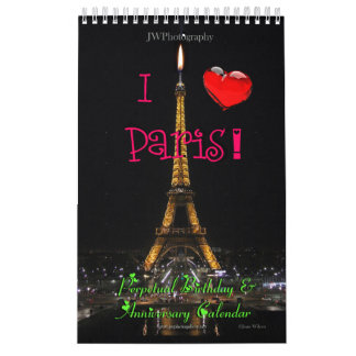 Perpetual Paris Birthday Jubileum Calendar Kalender