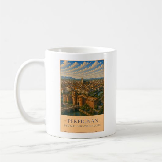 Perpignan, France – Vintage Travel Mug (Gauche)