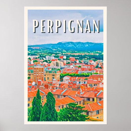 Perpignan Photo Vintage Poster (Voorkant)