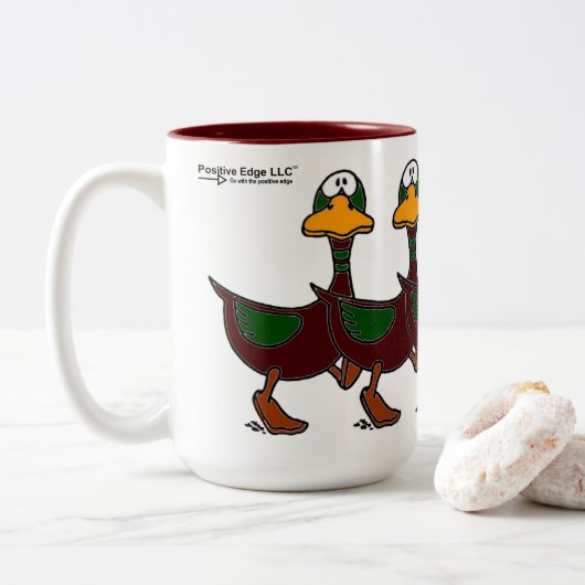 Perplexed Ducks Coffee Mok (Met donut)