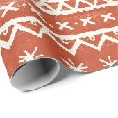 Perracotta Tribal Pattern Holiday Christmas Cadeaupapier (Rol Hoek)