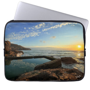 Perranporth Beach Pool bij zonsondergang Laptop Sleeve