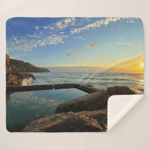 Perranporth Beach Pool bij zonsondergang Sherpa Deken