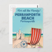 Perranporth strand  poster aan de kust briefkaart (Voorkant / Achterkant)