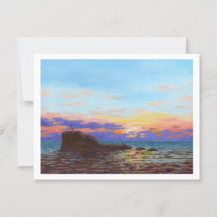 Perranporth strand zonsondergang briefkaart