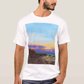 Perranporth strand zonsondergang t-shirt