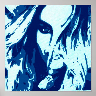 Perrie Blue Pop Art Poster