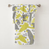 Perroquet à ara gris jaune Dessin Motif tropical (En situation)