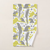 Perroquet à ara gris jaune Dessin Motif tropical (Serviette à main)