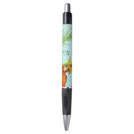 Perroquet Ara Multicolore Tropical & Stylo Monogra (Devant (Vertical))