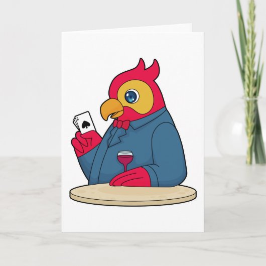 Perroquet au Poker avec des cartes de Poker (Devant)