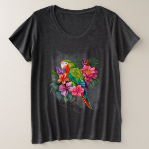 Perroquet aux fleurs tropicales - Embrassez la nat